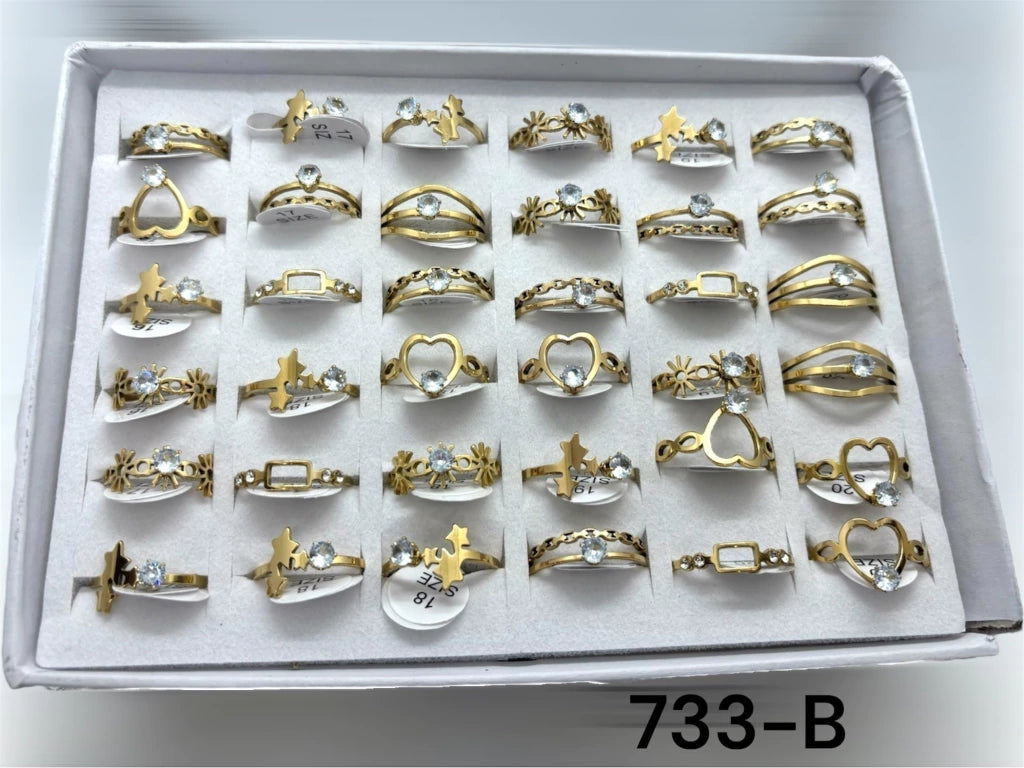 733-B anillos acero dorado