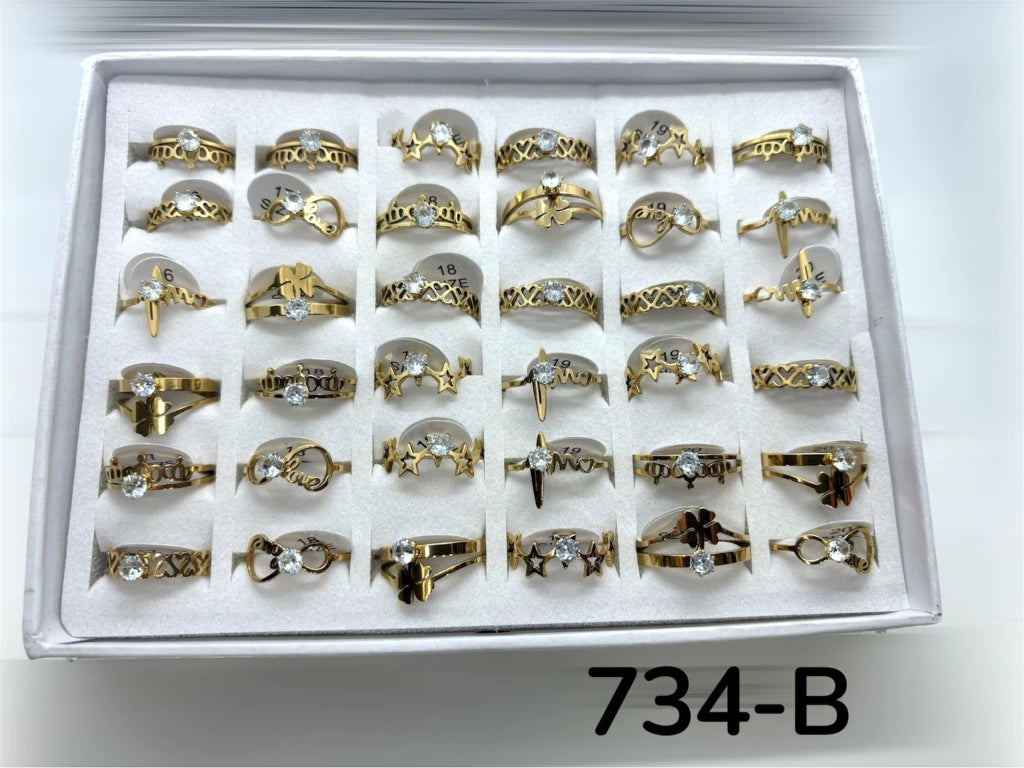 734-B anillos acero dorado