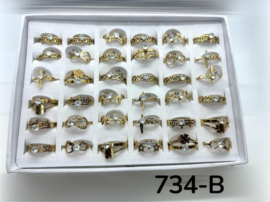 734-B anillos acero dorado