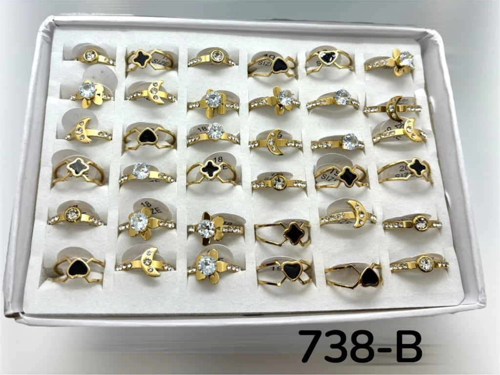 738-B anillos acero dorado