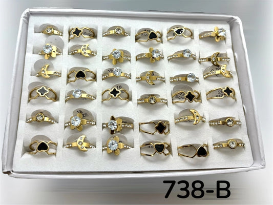 738-B anillos acero dorado