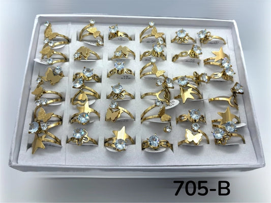 705-B anillos acero dorado