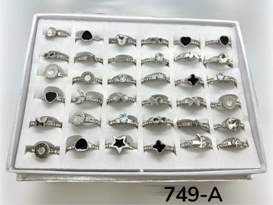 749-A anillos acero plateado