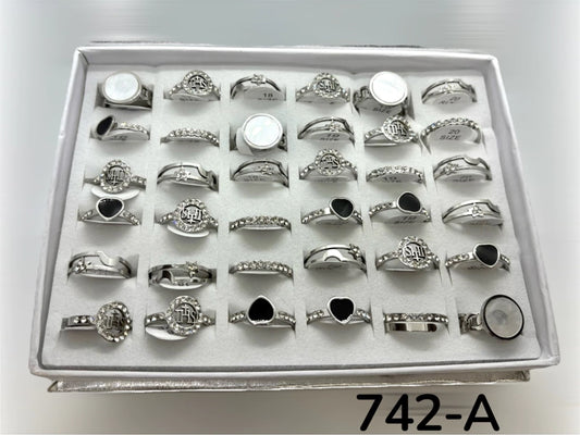 742-A anillos acero plateado