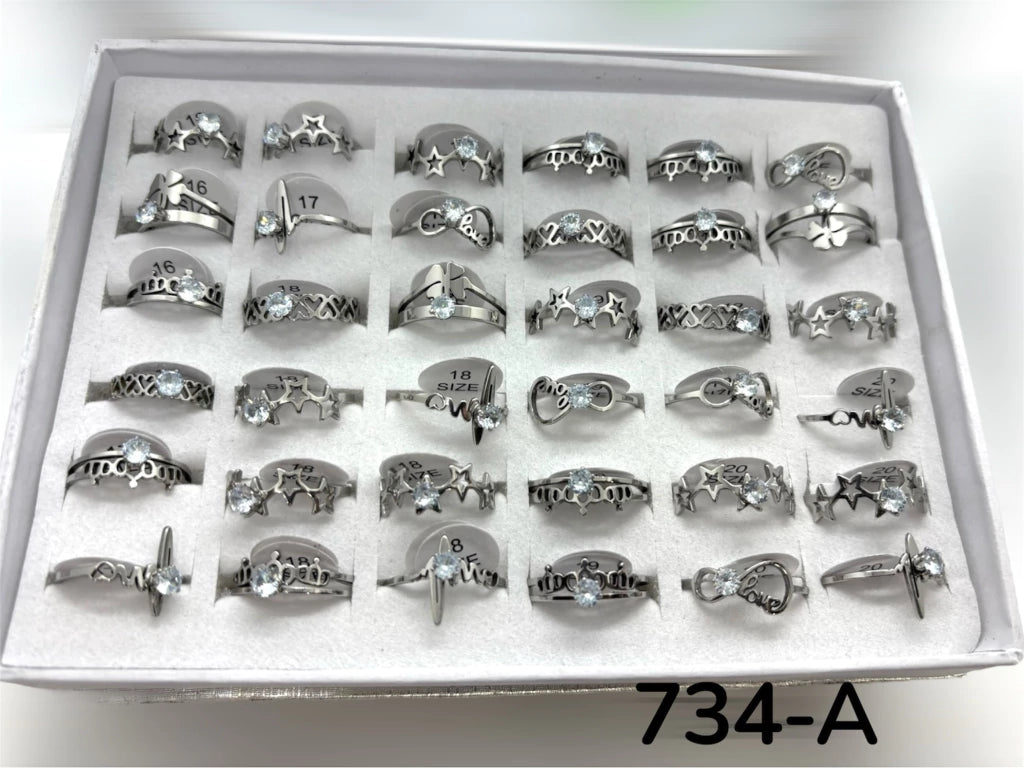 734-A anillos acero plateado