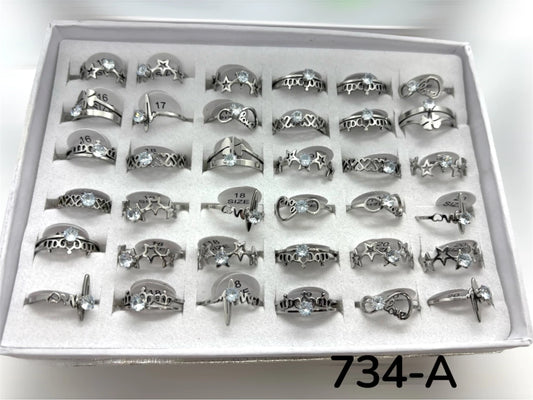 734-A anillos acero plateado