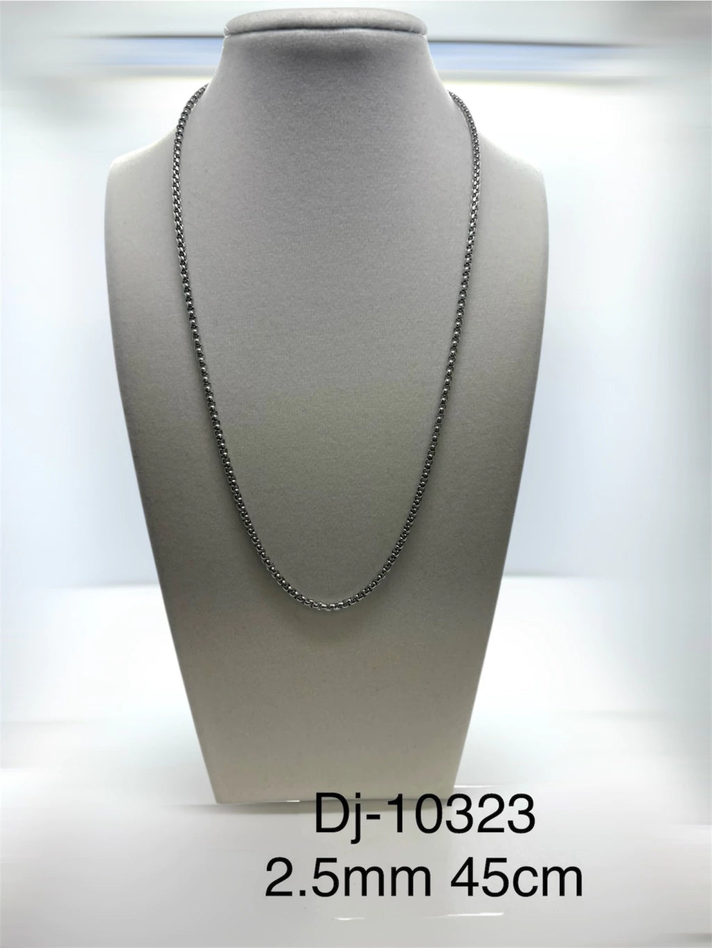 Dj-10323 cadena acero plateado