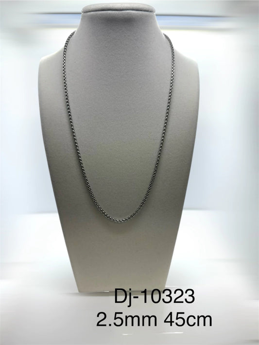 Dj-10323 cadena acero plateado