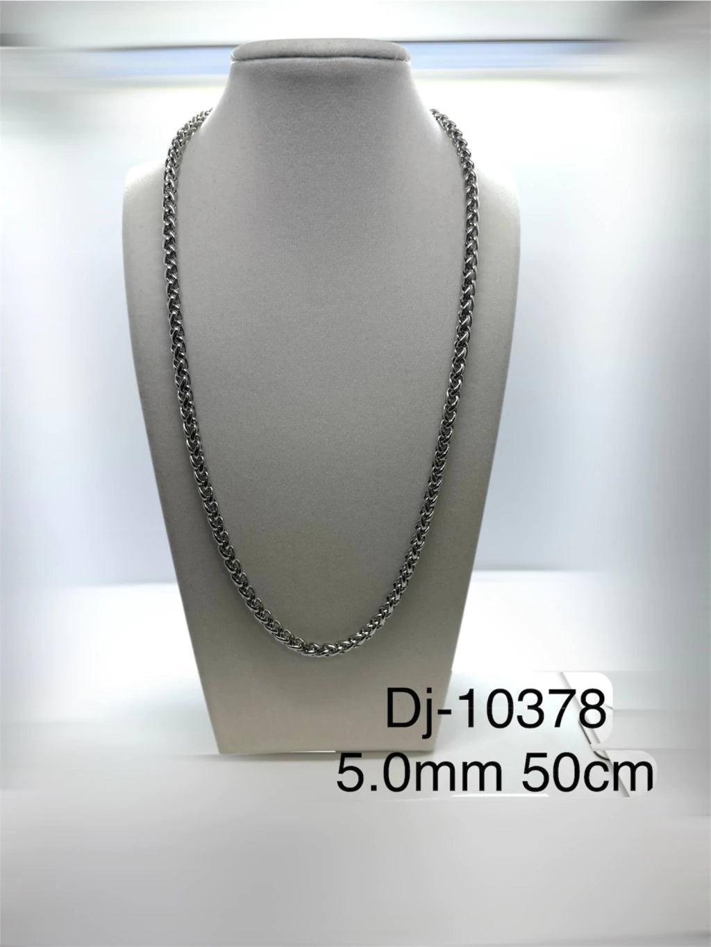 Dj-10378 cadena acero plateado