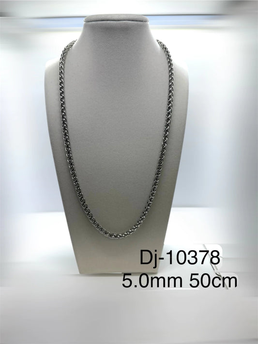 Dj-10378 cadena acero plateado