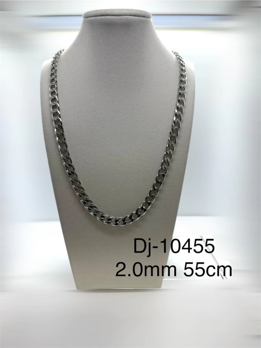Dj-10455 cadena acero plateado