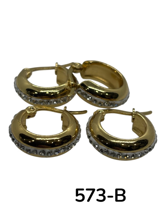 573-B argolla con strass acero dorado