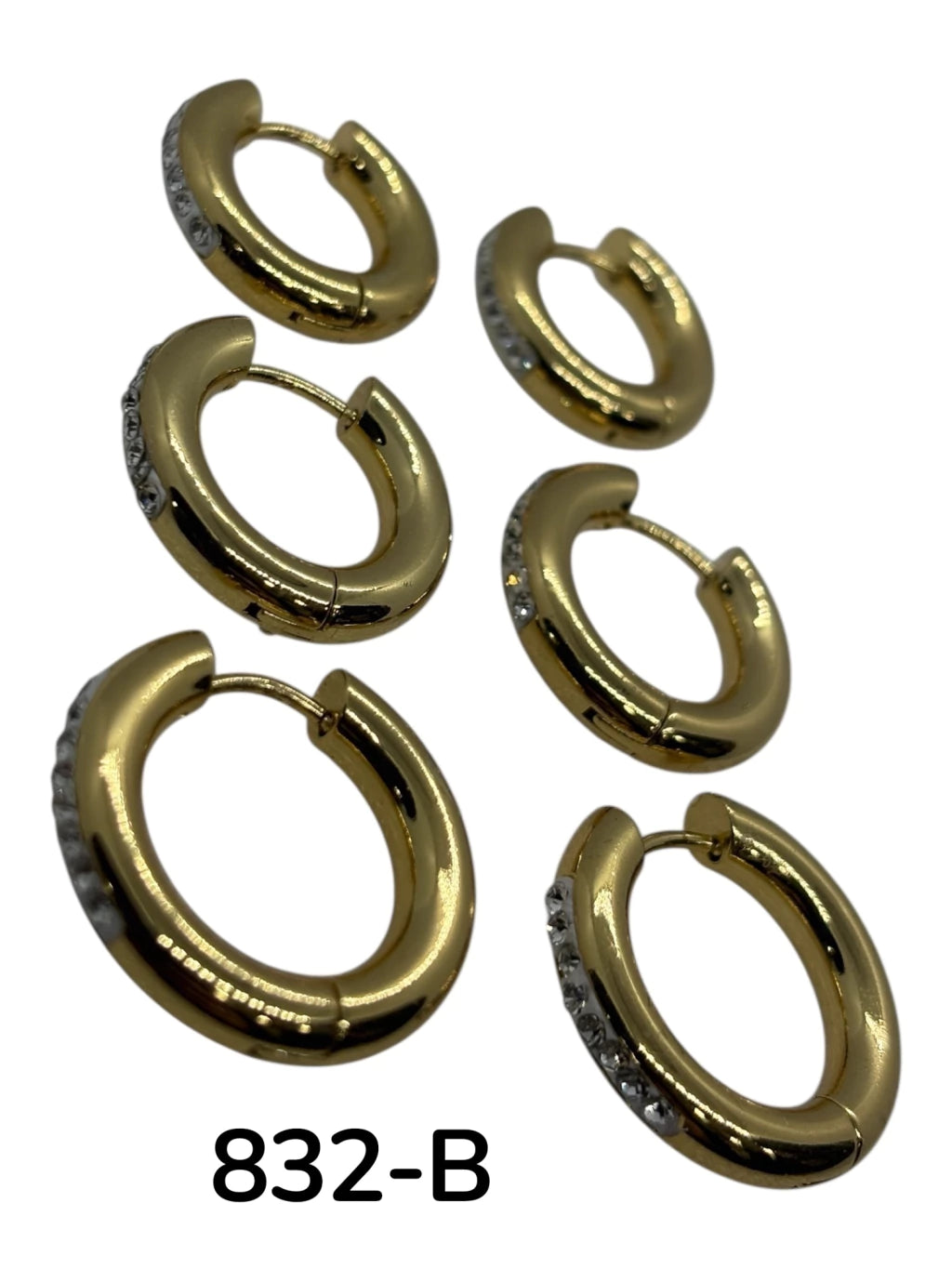 832-B argolla con strass acero dorado