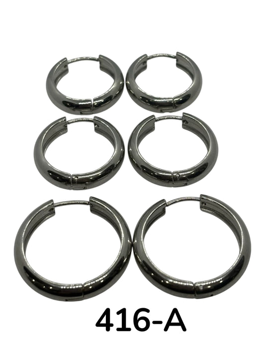 416-A argolla acero plateado