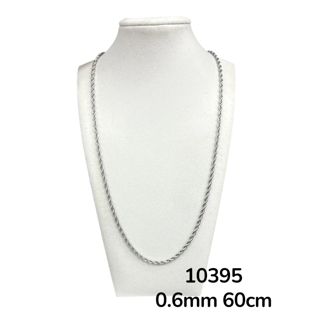 Dj-10395 cadena de acero plateado