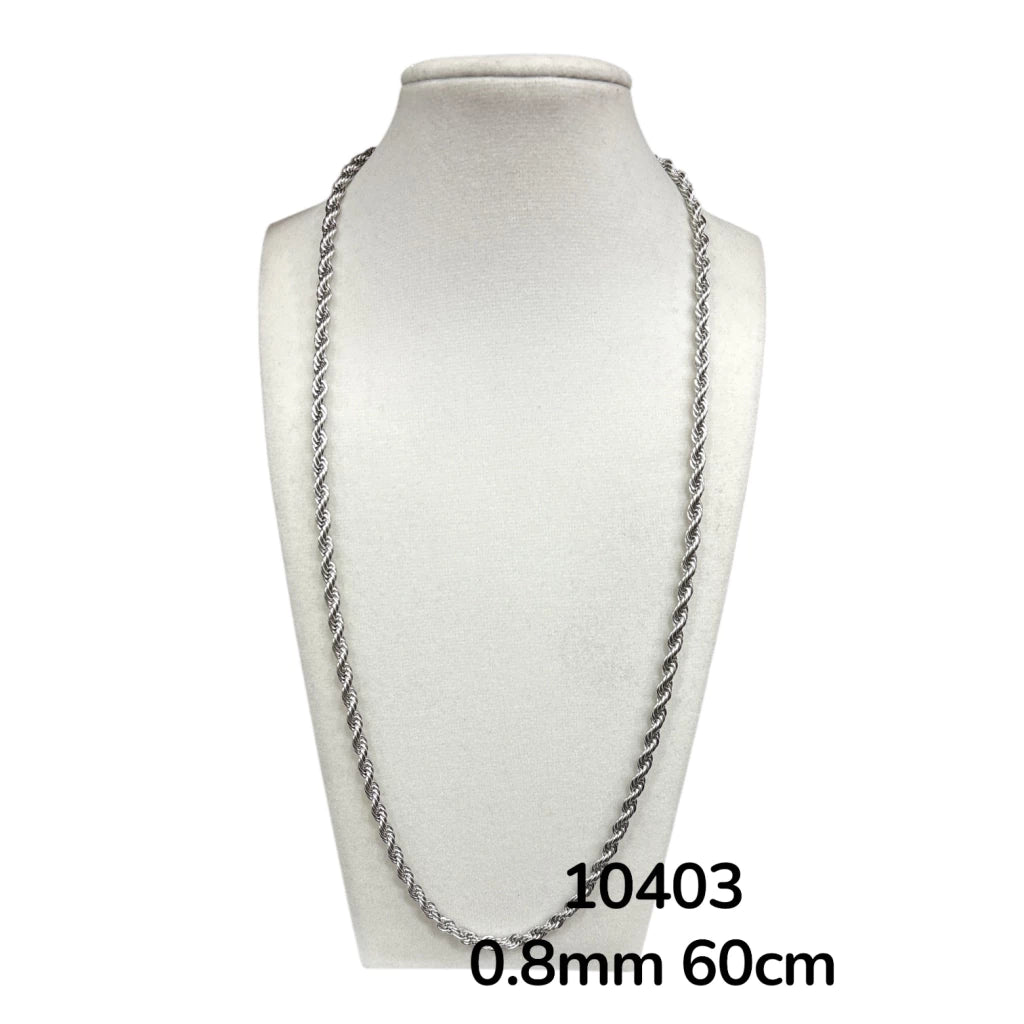 Dj-10403 cadena de acero plateado