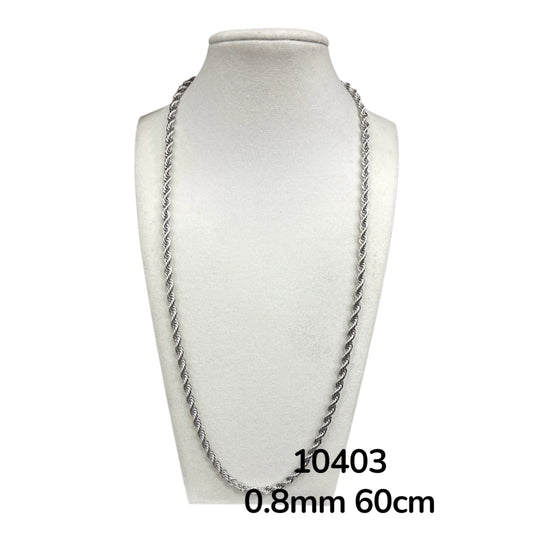 Dj-10403 cadena de acero plateado
