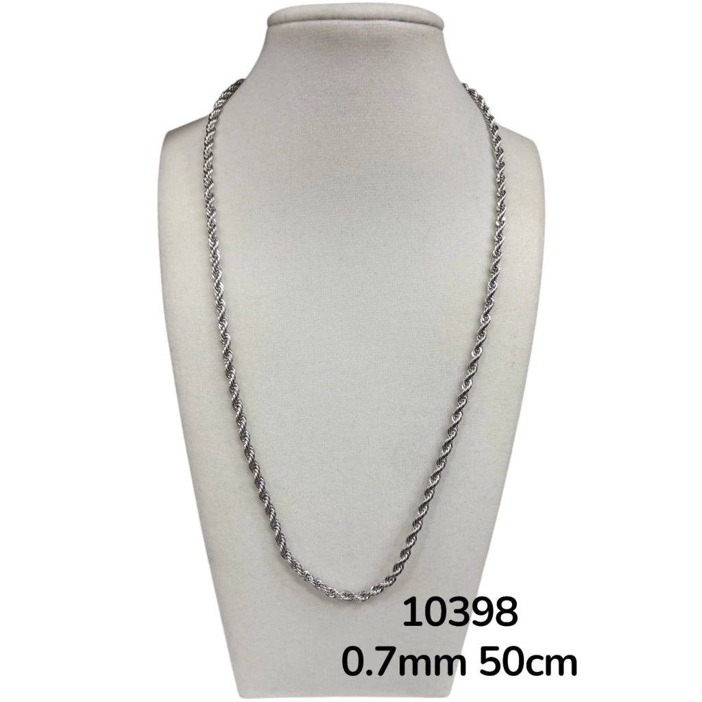 Dj-10398 cadena de acero plateado