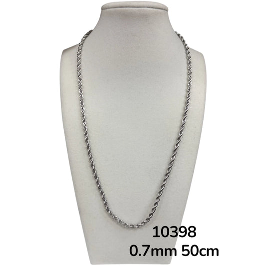 Dj-10398 cadena de acero plateado