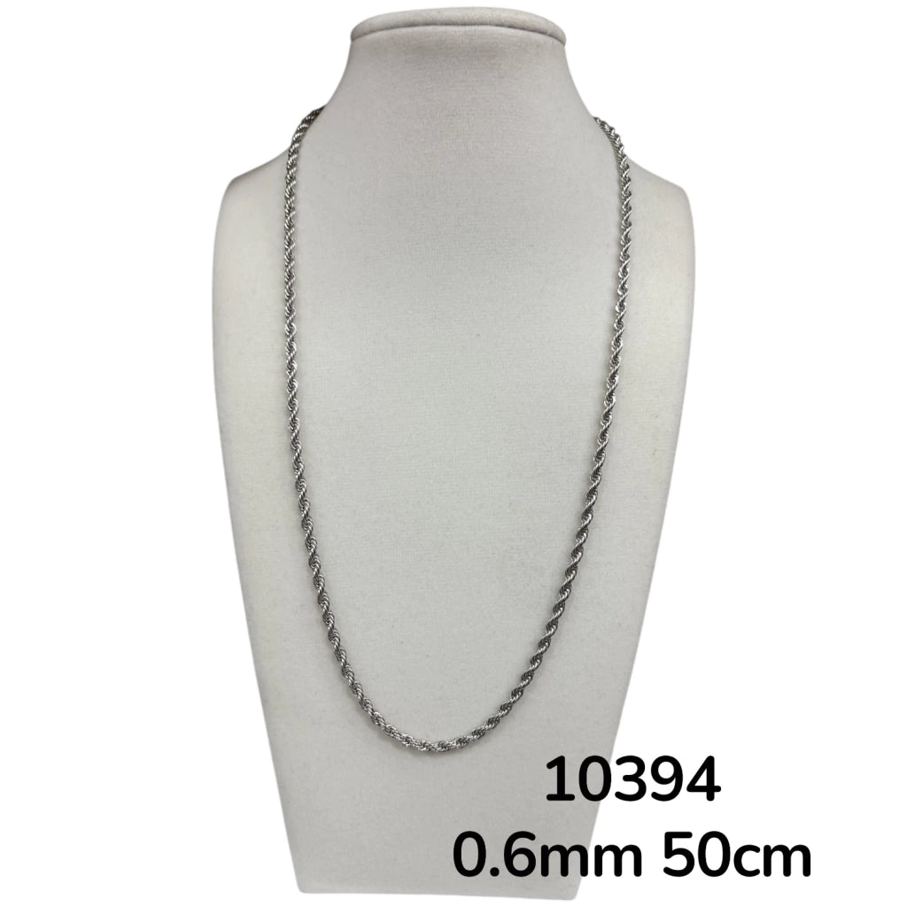 Dj-10394 cadena de acero plateado