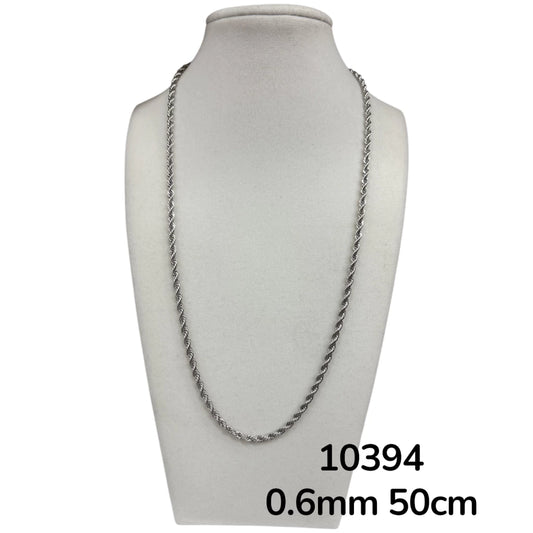 Dj-10394 cadena de acero plateado