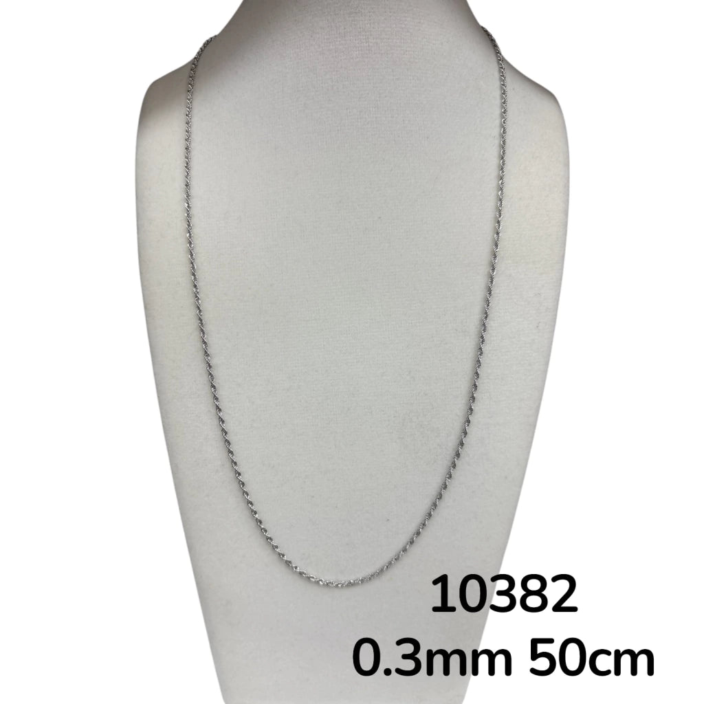 Dj-10382 cadena de acero plateado