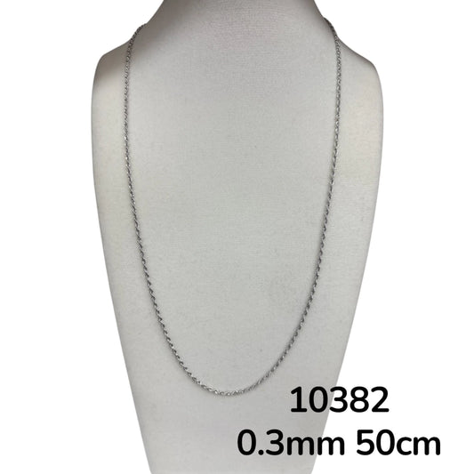 Dj-10382 cadena de acero plateado