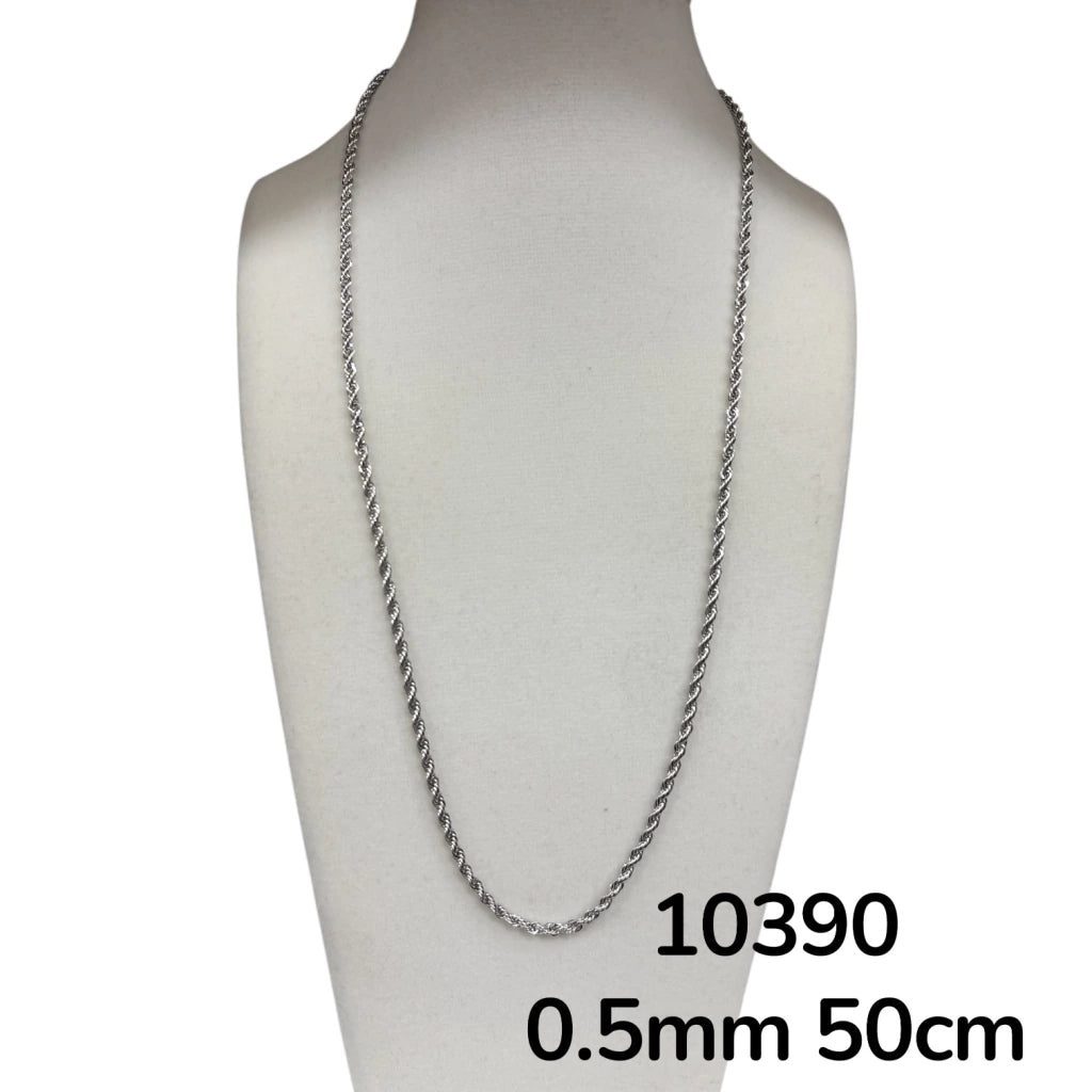 Dj-10390 cadena de acero plateado