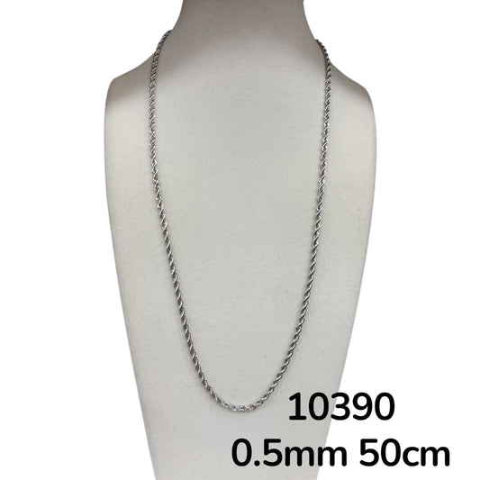 Dj-10390 cadena de acero plateado