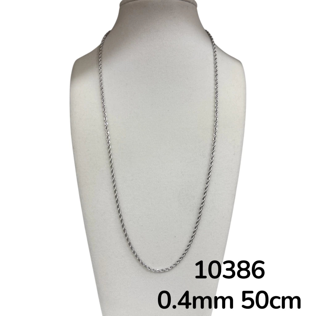 Dj-10386 cadena de acero plateado