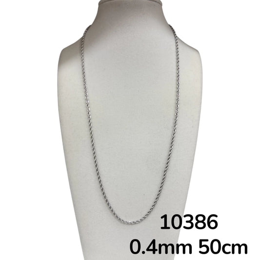 Dj-10386 cadena de acero plateado