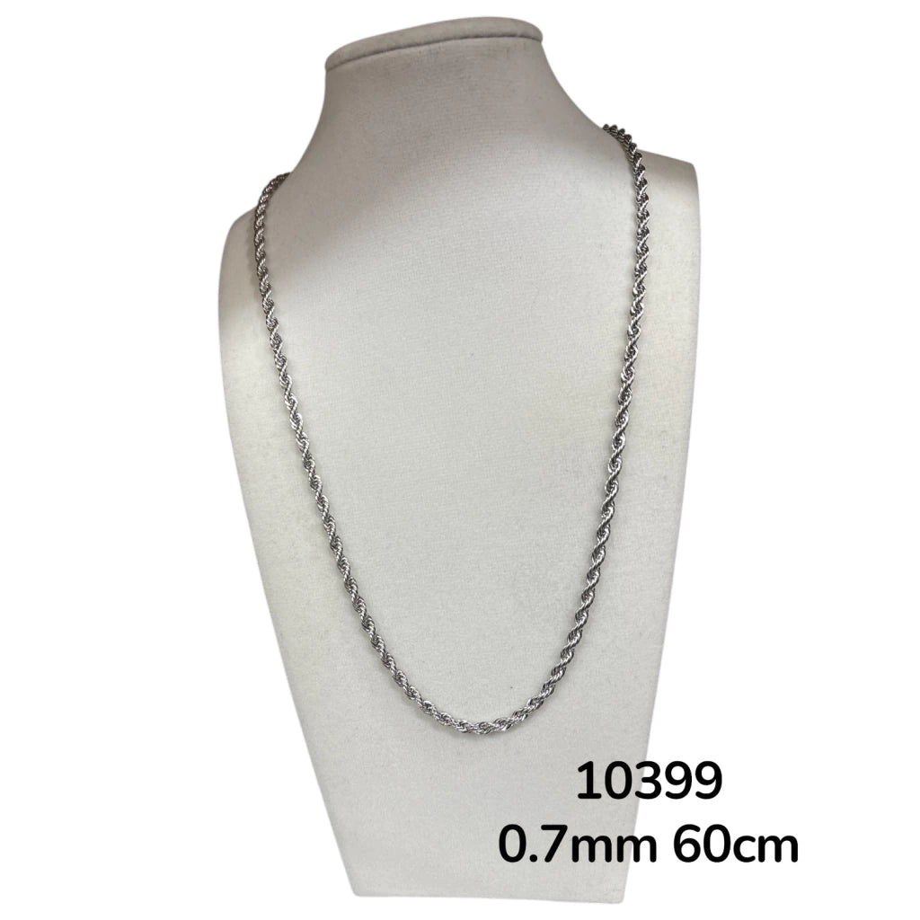 Dj-10399 cadena de acero plateado