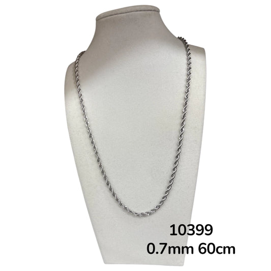 Dj-10399 cadena de acero plateado