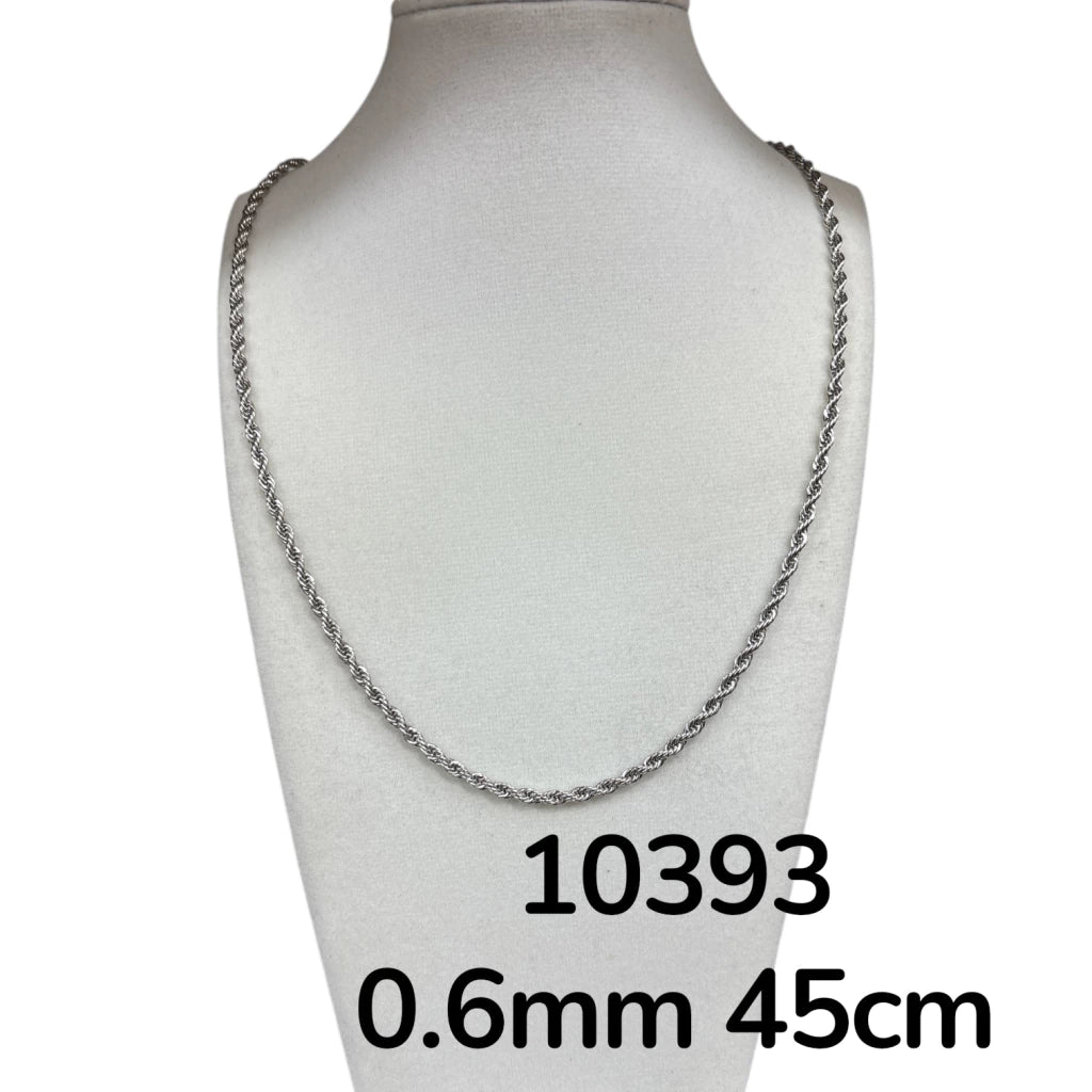 Dj-10393 cadena acero plateado
