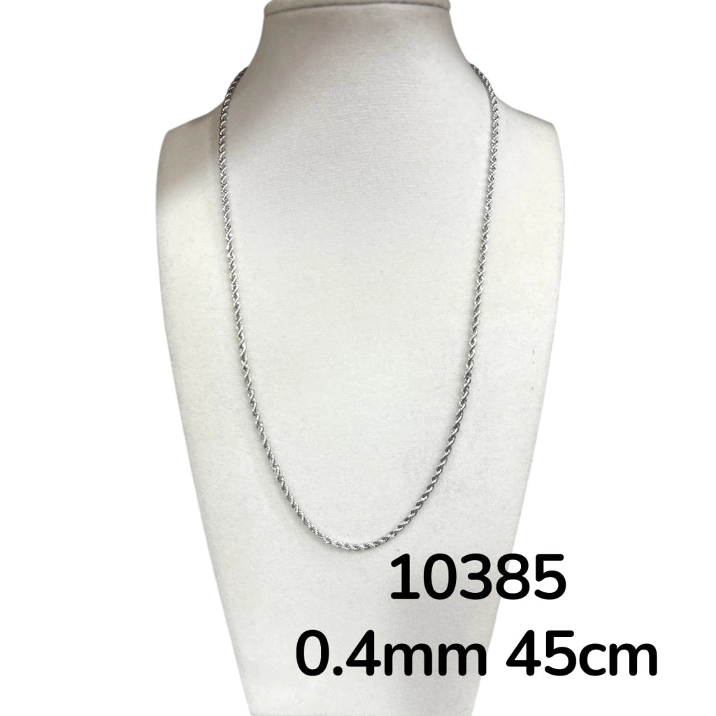 Dj-10385 cadena de acero plateado