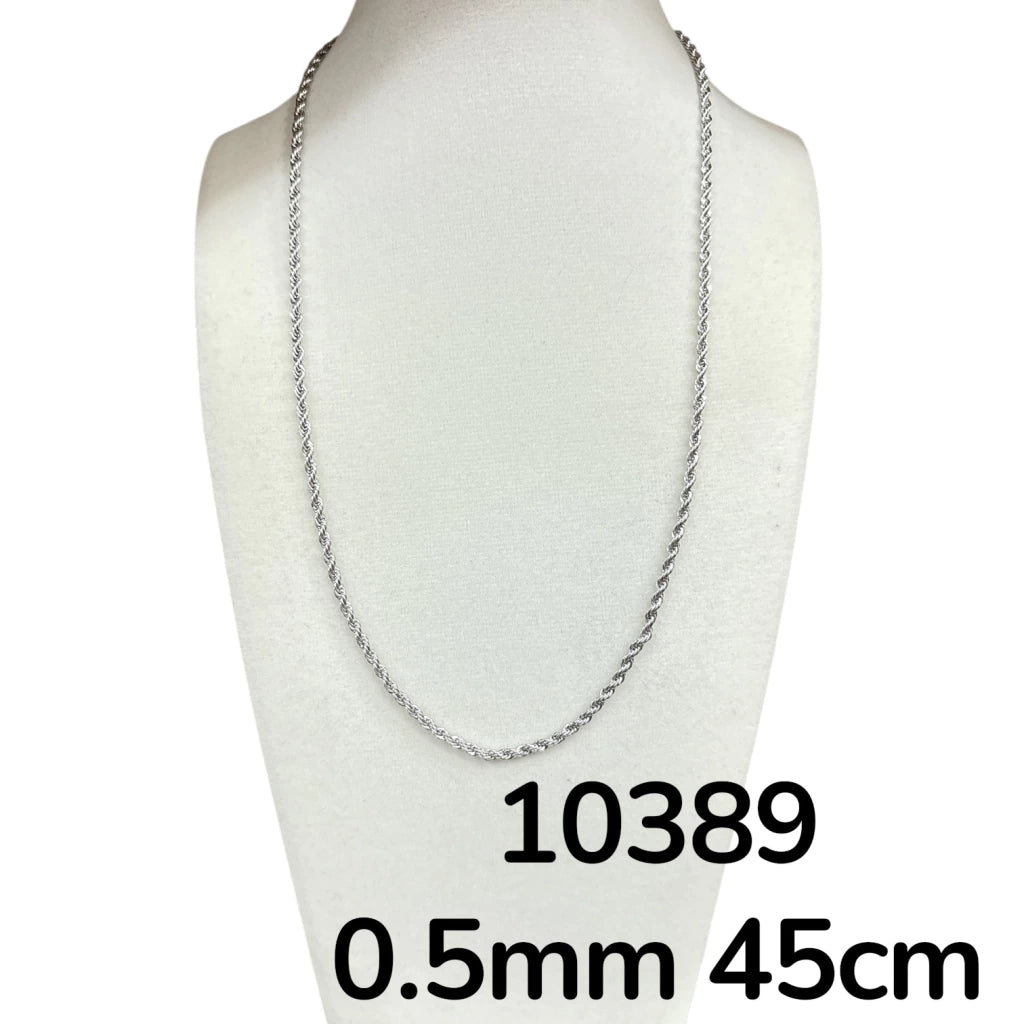 Dj-10389 cadena de acero plateado