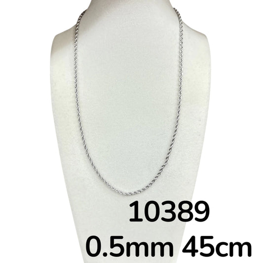 Dj-10389 cadena de acero plateado