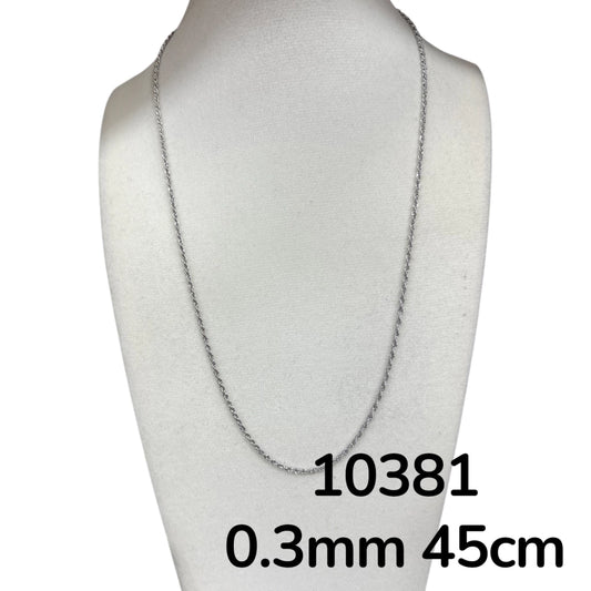 Dj-10381 cadena de acero plateado