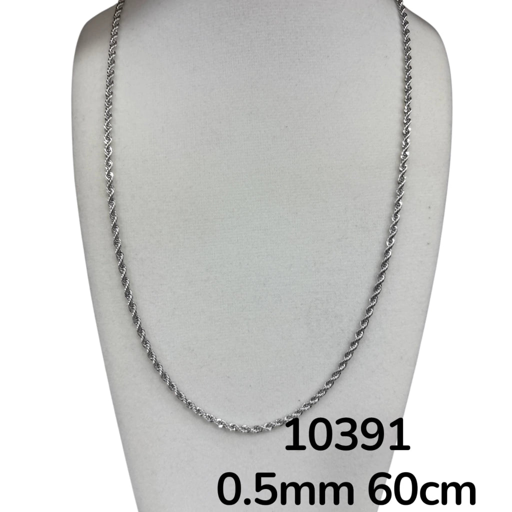 Dj-10391 cadena de acero plateado