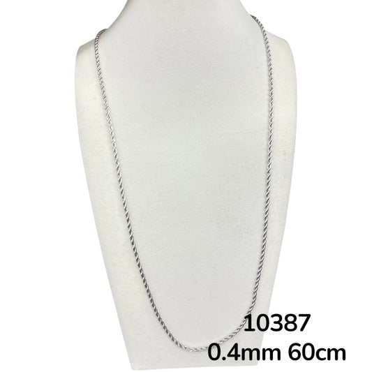 Dj-10387 cadena de acero plateado