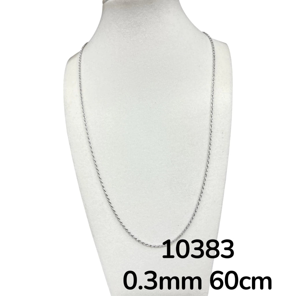 Dj-10383 Cadena de acero plateado