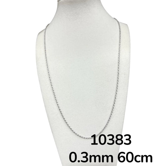 Dj-10383 Cadena de acero plateado