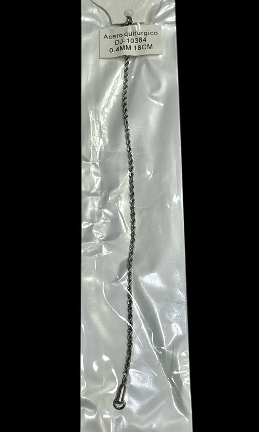 Dj-10384 pulsera de acero plateado