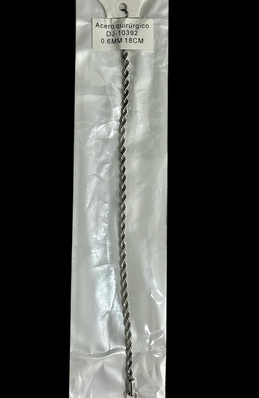 Dj-10392 pulsera de acero plateado