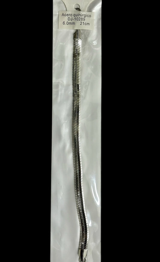 Dj-10289 pulsera de acero plateado