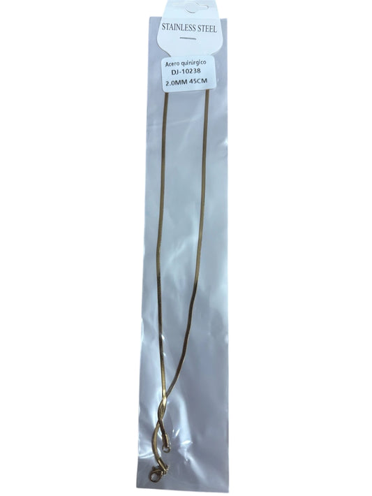 10238 2.0mm 45cm collar de acero dorado