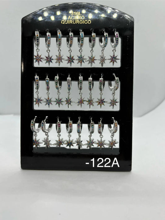 122A aros acero plateado x12u