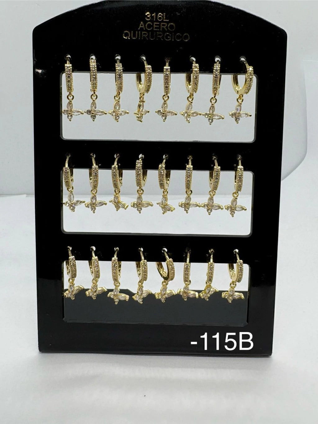 115B aros acero dorado x12u