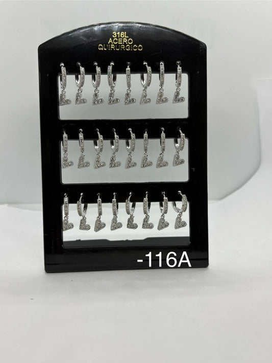 116A aros acero plateado x12u