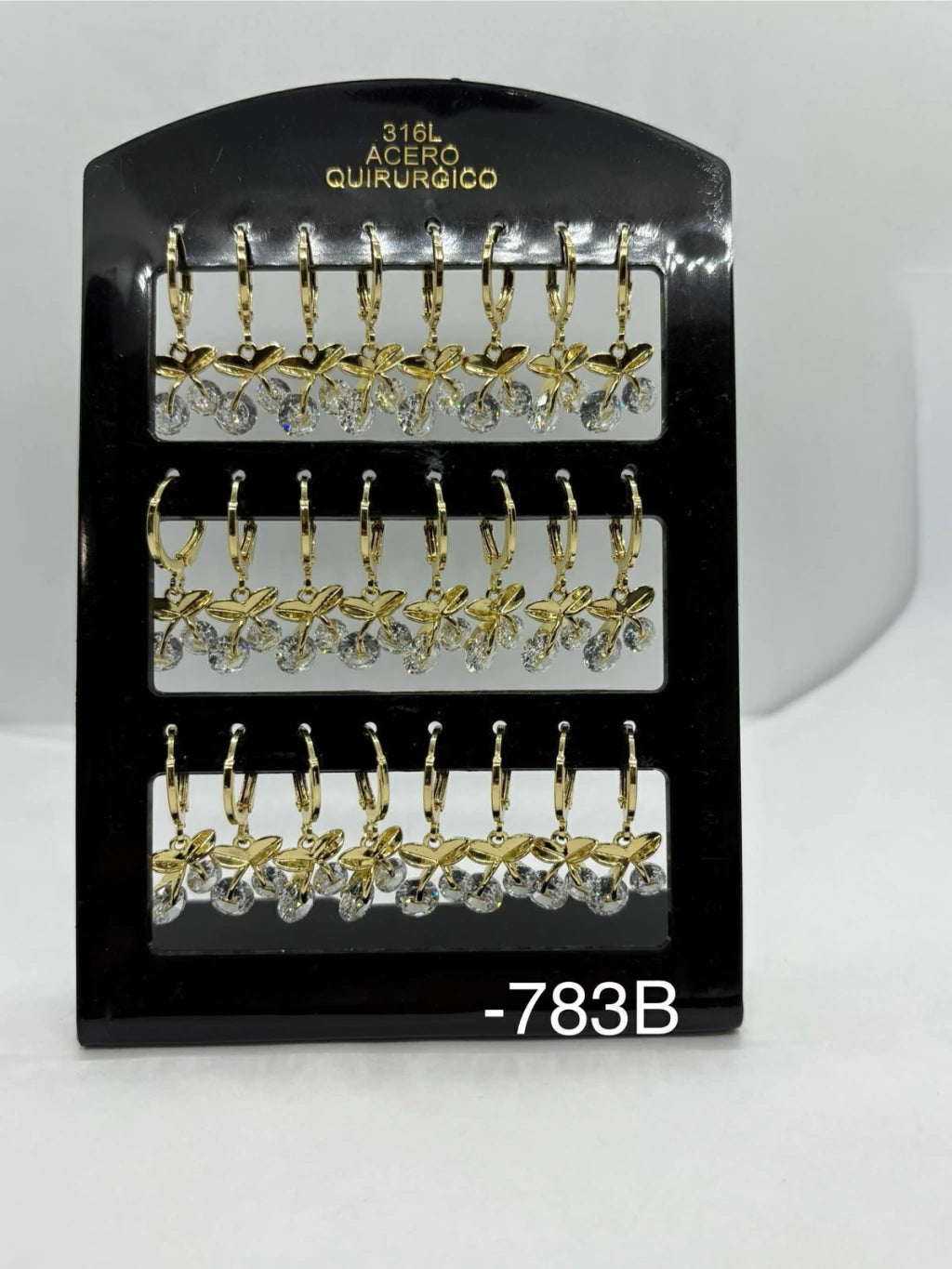 783B aros acero dorado x12u